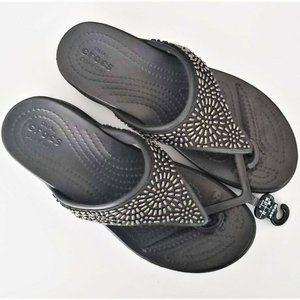 Women's Crocs Monterey Diamante Wedge Flip Flops